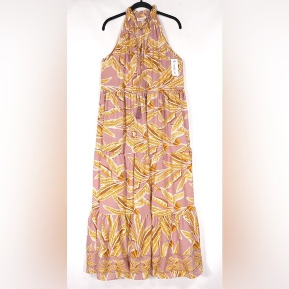 NWT Anthropologie Boemo Maxi Dress Floral Tassels V Neck Sleeveless R4592
